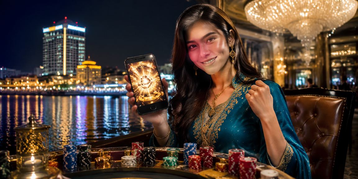 Pemain Malaysia bermain slot kasino melalui telefon mudah alih sempena Hari Raya